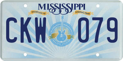 MS license plate CKW079