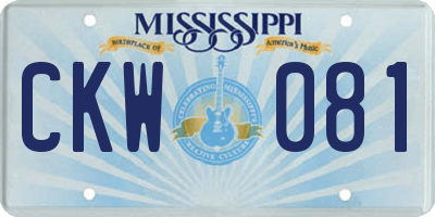 MS license plate CKW081