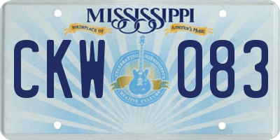 MS license plate CKW083