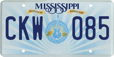 MS license plate CKW085