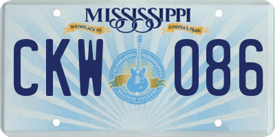 MS license plate CKW086