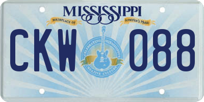 MS license plate CKW088