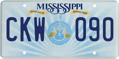 MS license plate CKW090