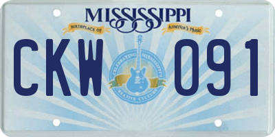 MS license plate CKW091
