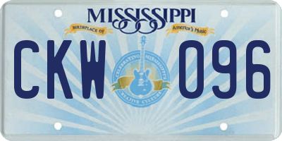 MS license plate CKW096