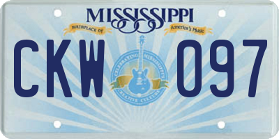 MS license plate CKW097