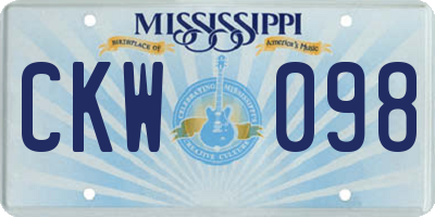 MS license plate CKW098