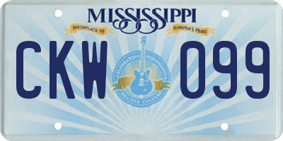 MS license plate CKW099