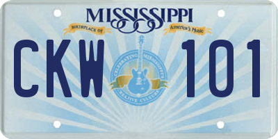 MS license plate CKW101