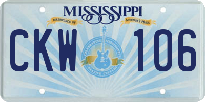 MS license plate CKW106