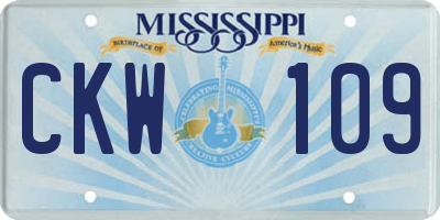 MS license plate CKW109
