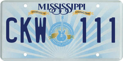 MS license plate CKW111