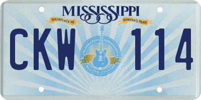MS license plate CKW114