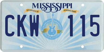 MS license plate CKW115