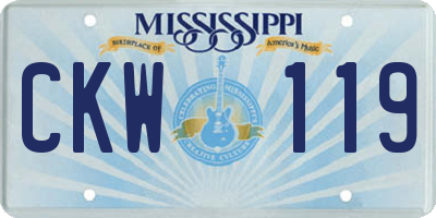 MS license plate CKW119
