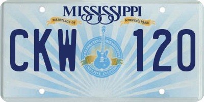 MS license plate CKW120