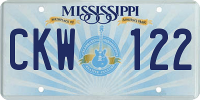 MS license plate CKW122
