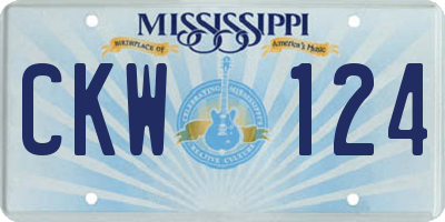 MS license plate CKW124