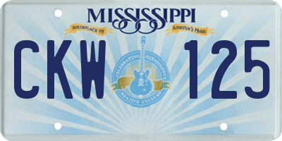 MS license plate CKW125