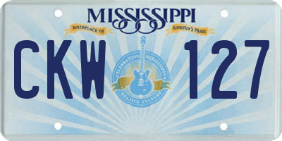 MS license plate CKW127
