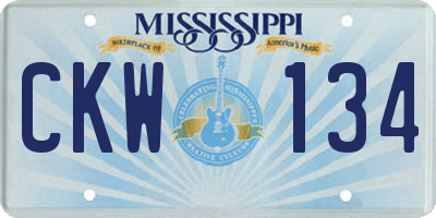 MS license plate CKW134