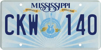 MS license plate CKW140