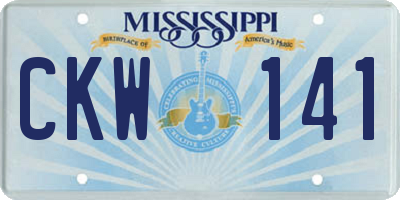 MS license plate CKW141