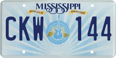 MS license plate CKW144