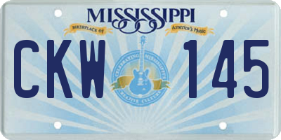 MS license plate CKW145