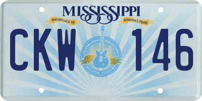 MS license plate CKW146
