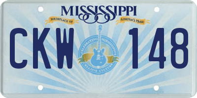 MS license plate CKW148