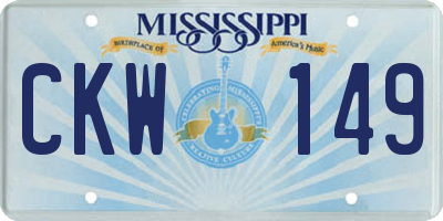 MS license plate CKW149