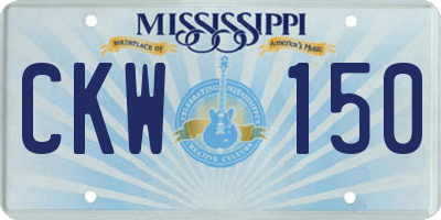 MS license plate CKW150