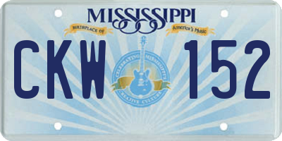 MS license plate CKW152