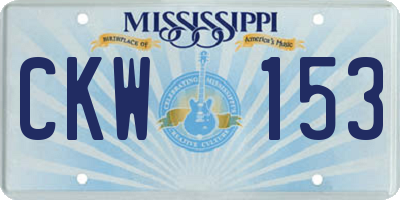 MS license plate CKW153