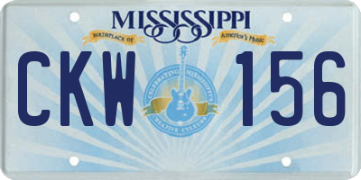 MS license plate CKW156