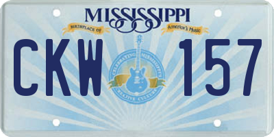 MS license plate CKW157