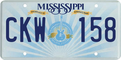 MS license plate CKW158