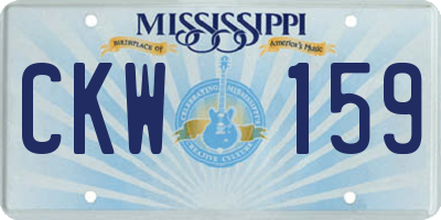 MS license plate CKW159