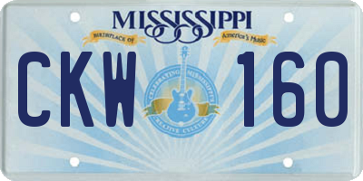 MS license plate CKW160