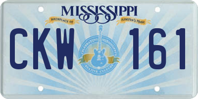MS license plate CKW161