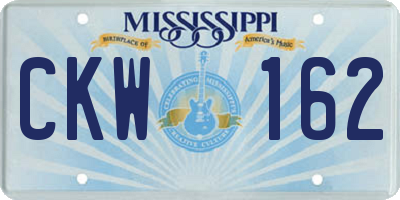 MS license plate CKW162