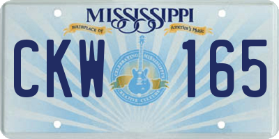 MS license plate CKW165