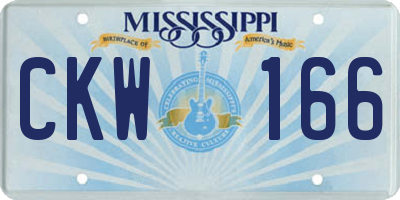 MS license plate CKW166