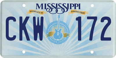 MS license plate CKW172