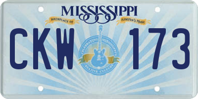 MS license plate CKW173