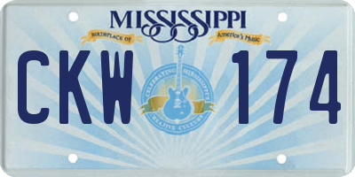 MS license plate CKW174
