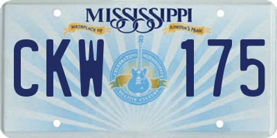 MS license plate CKW175