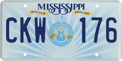 MS license plate CKW176