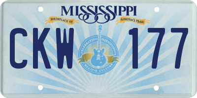 MS license plate CKW177